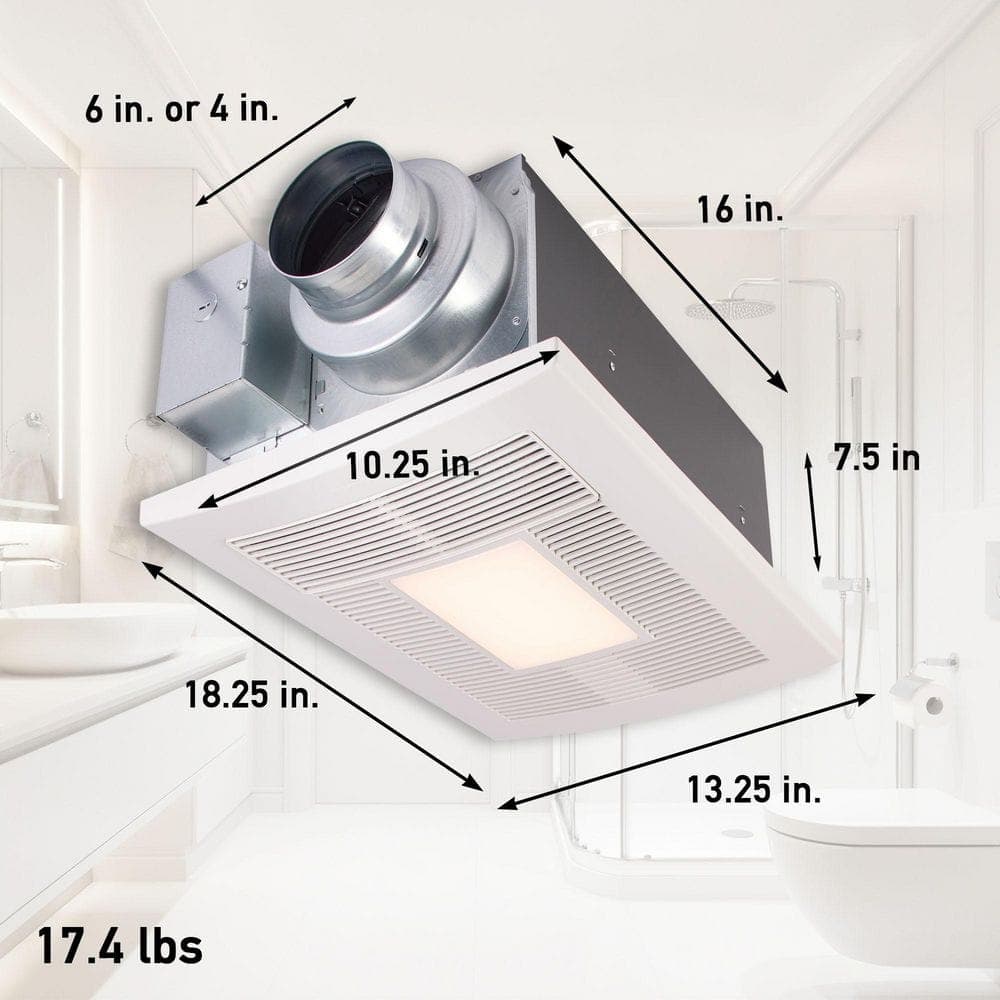 Panasonic WhisperWarm DC 50-80-110 CFM Ceiling Exhaust Fan with LED Light/Night Light and Heater (2)