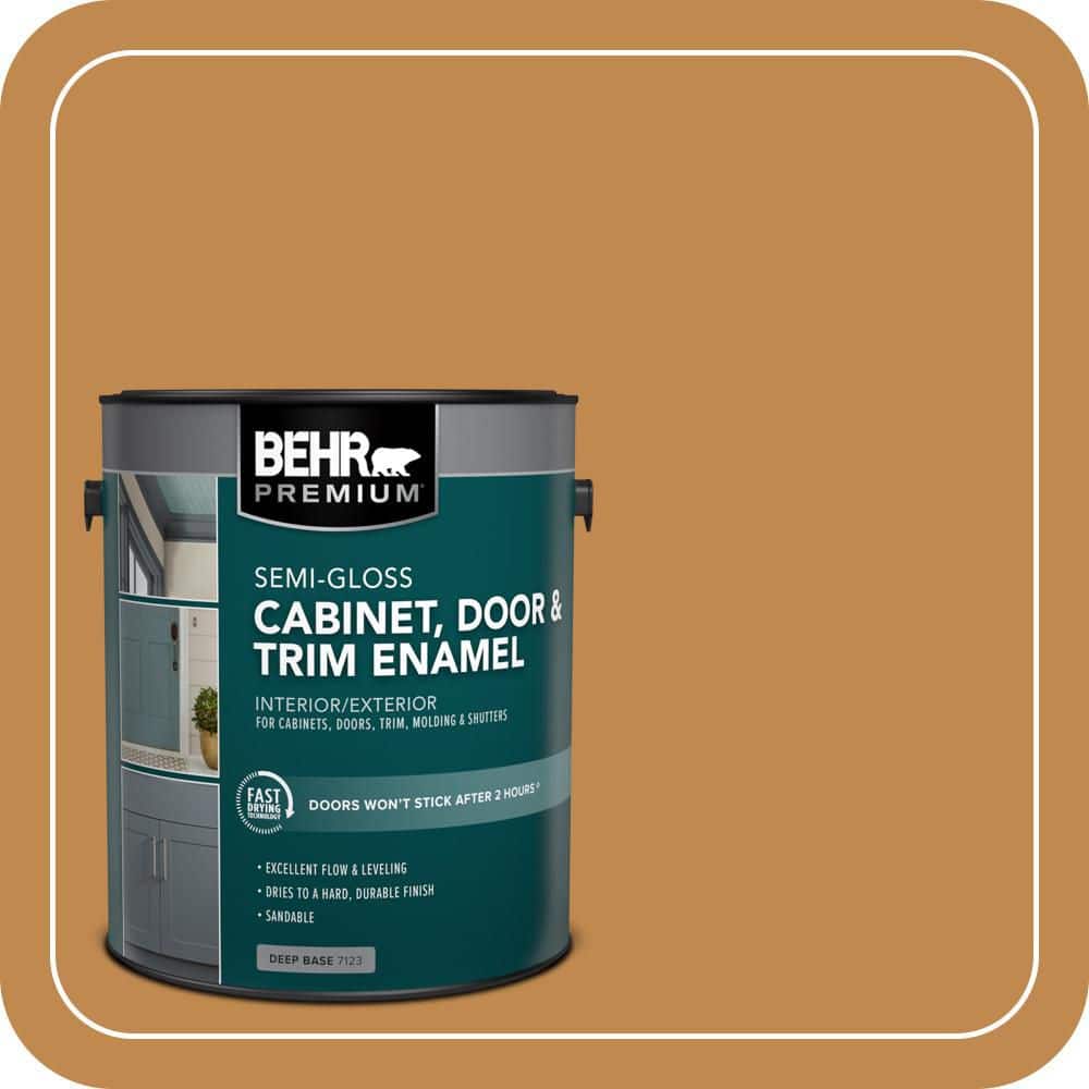 BEHR PREMIUM 1 gal. #M250-6 Toffee Tart Semi-Gloss Enamel Interior/Exterior Cabinet, Door & Trim Paint