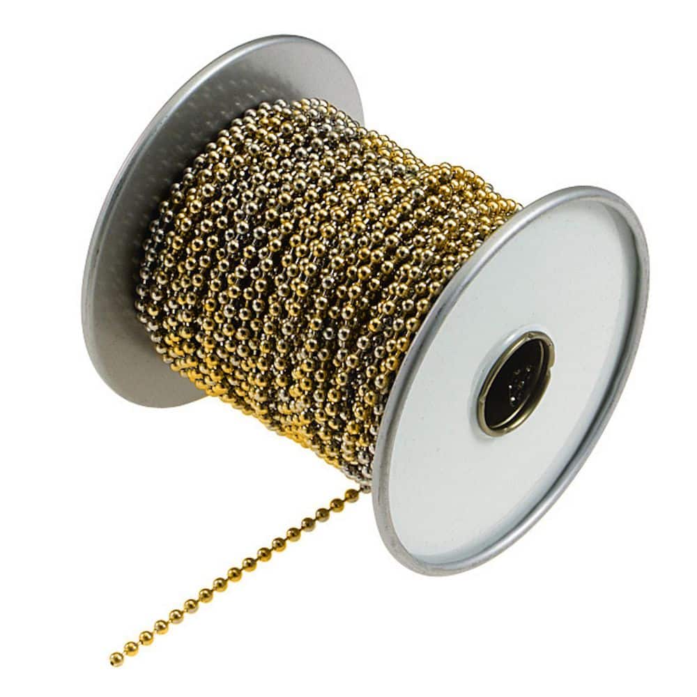Lucky Line Products Spool of #6 Ball Chain, Brass-Plated Steel 100 Ft