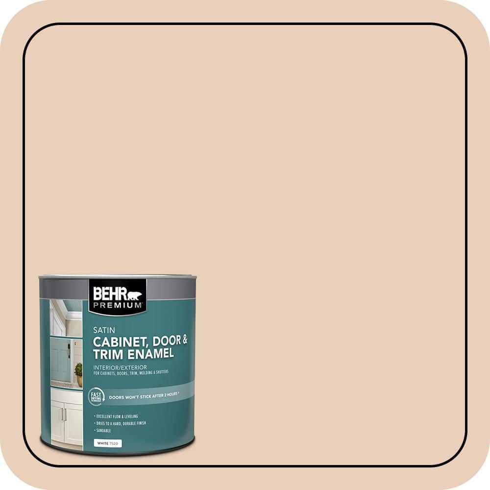 BEHR PREMIUM 1 qt. #S230-1 Buff Tone Satin Enamel Interior/Exterior Cabinet, Door & Trim Paint (1)