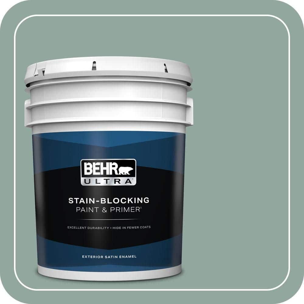 BEHR ULTRA 5 gal. #PPU12-05 Lotus Leaf Satin Enamel Exterior Paint & Primer