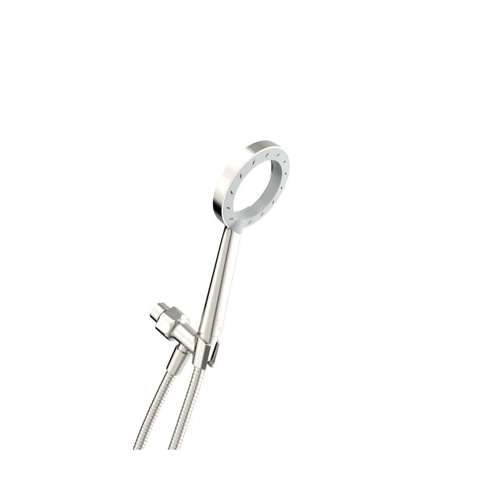 Glacier Bay 1-Spray Patterns with 1.8 GPM 4.5 in. Wall Mount Handheld Shower Head with Blade Spray Equiforce Tech in Brushed Nickel