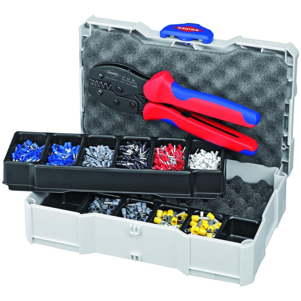 KNIPEX Crimping Kit (Preciforce Wire Stripper and assortment of crimping end ferrules)