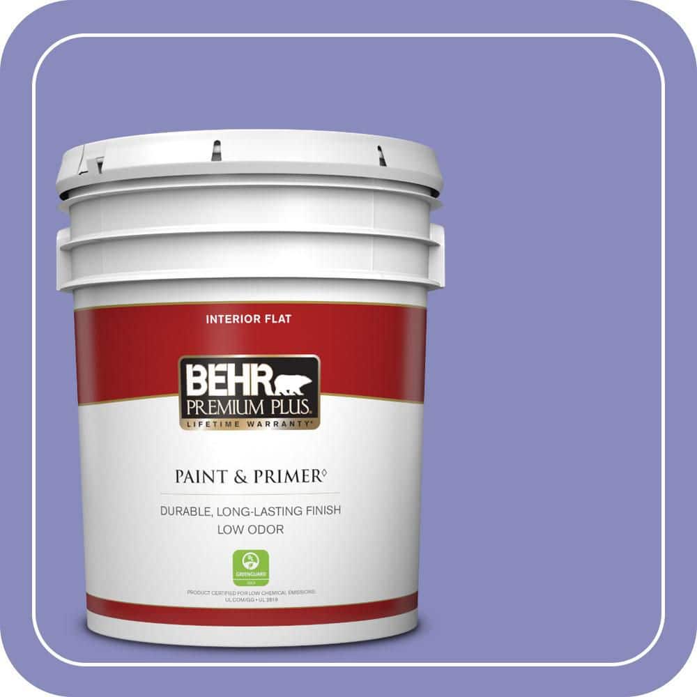 BEHR PREMIUM PLUS 5 gal. #620B-5 Pristine Petal Flat Low Odor Interior Paint & Primer