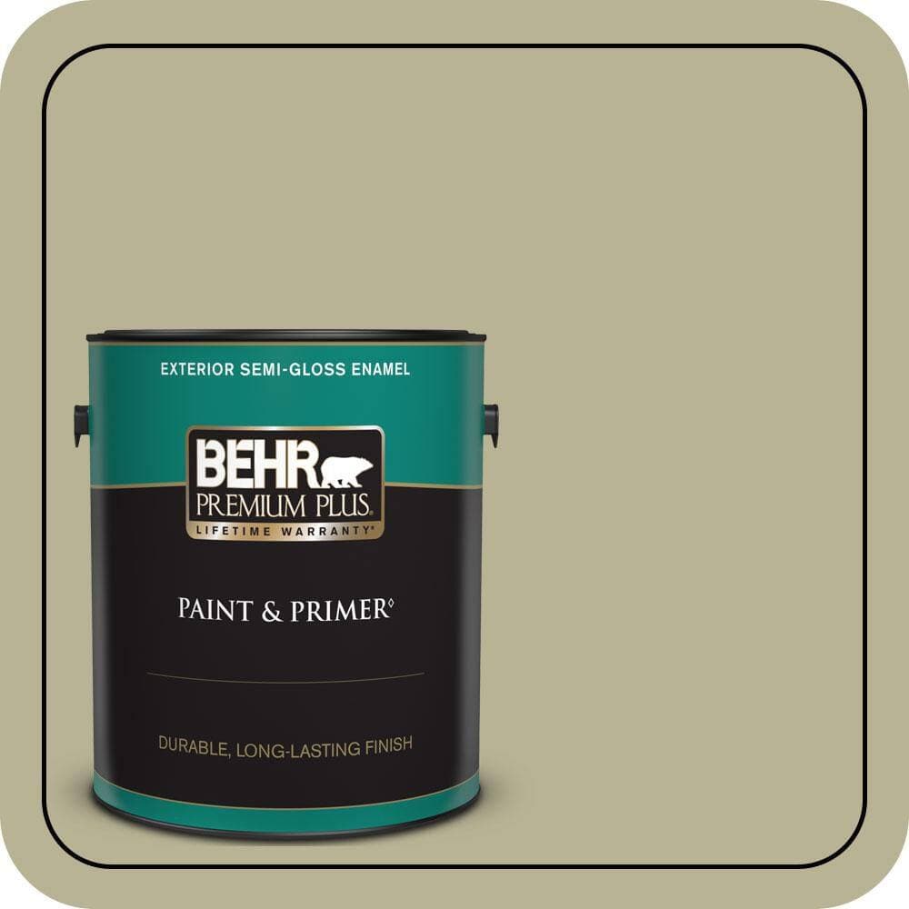 BEHR PREMIUM PLUS 1 gal. #PPU9-09 Seedling Semi-Gloss Enamel Exterior Paint & Primer
