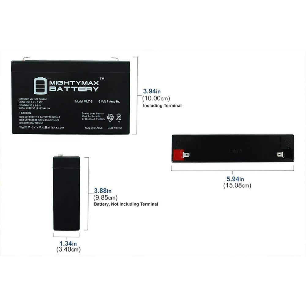 MIGHTY MAX BATTERY 6V 7Ah SLA Replacement Battery for Tripp Lite RBC62-1U - 9 Pack (2)