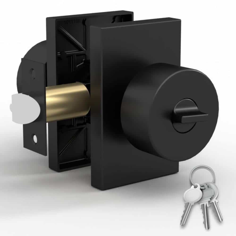 Mega Handles Laura Entry Door Handles - 1 Pack Reversible Matte Black Door Handle - Matte Black