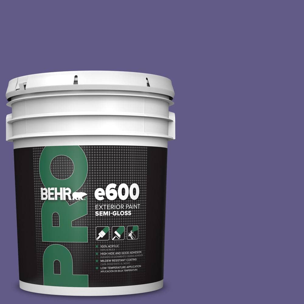 BEHR PRO 5 gal. #S-G-640 Purple Balloon Semi-Gloss Exterior Paint