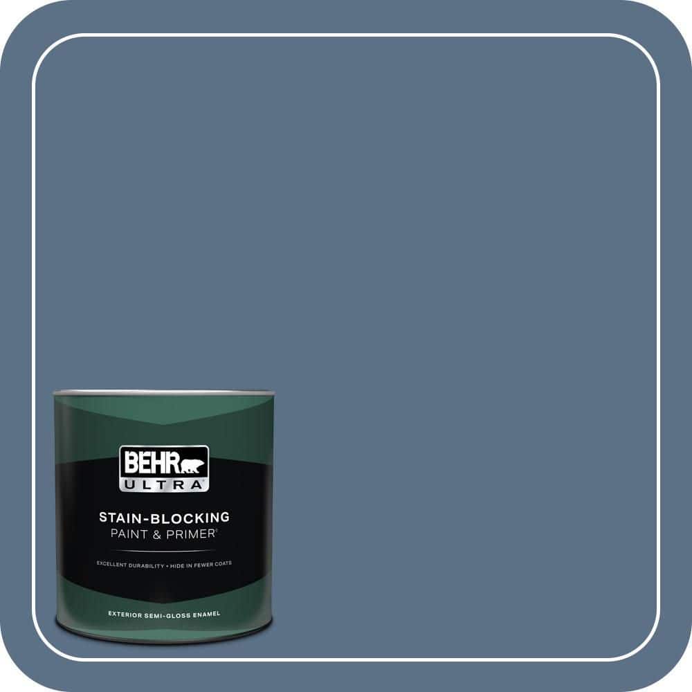 BEHR ULTRA 1 qt. #S520-6 Layers of Ocean Semi-Gloss Enamel Exterior Paint & Primer