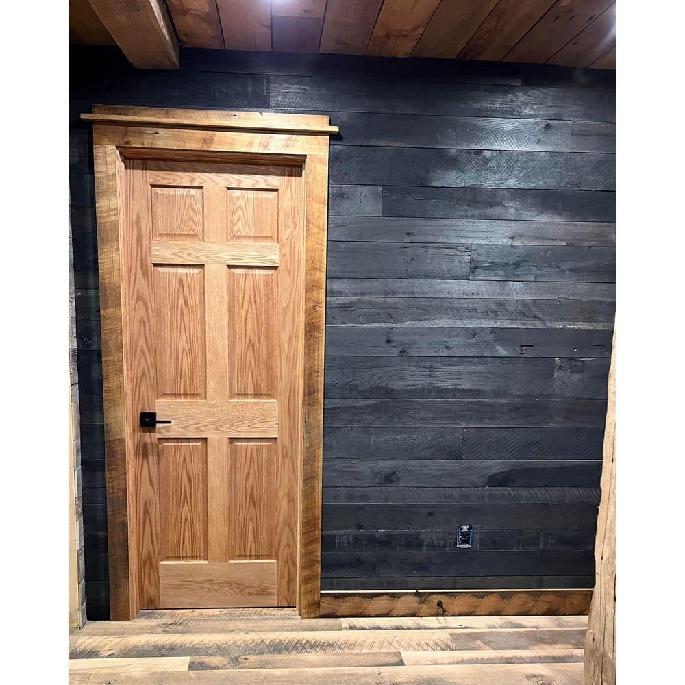 Vintage Timber 3/8 in. T x 4 ft. Random Width 3 in. - 5 in. W., 10 sq. ft. Carbon Black Oak Barn Wood Ceiling and Wall Planks (3)