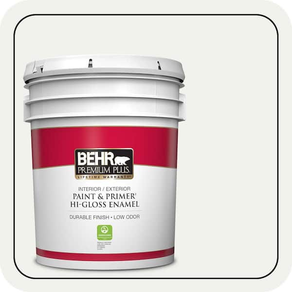 BEHR PREMIUM PLUS 5 gal. #610E-1 Windmill Wings Hi-Gloss Enamel Interior/Exterior Paint & Primer (2)