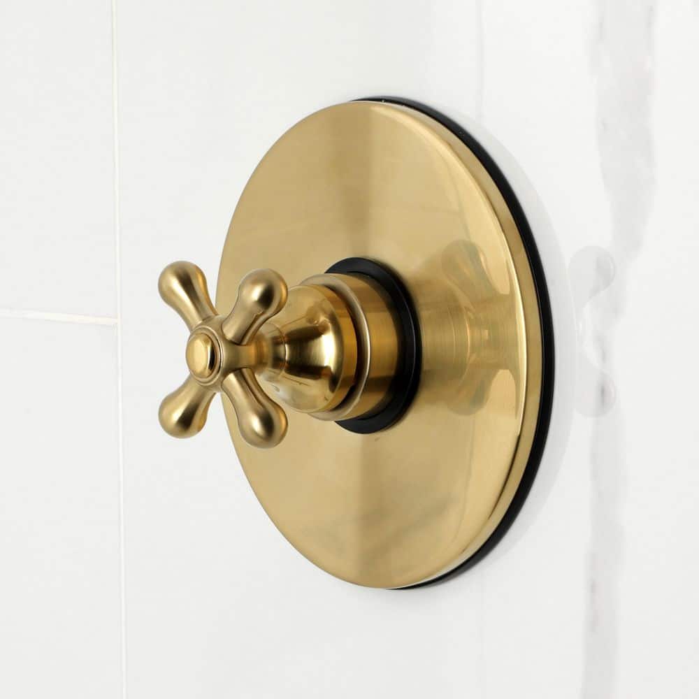 Kingston Brass Revival 1-Handle 1-Spray Tub and Shower Faucet 1.8 GPM in Brushed Brass (3)