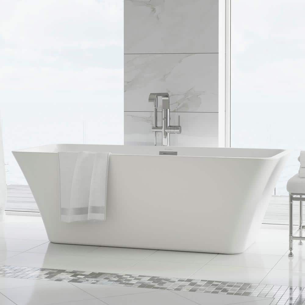 Swiss Madison St Tropez Acrylic FlatBottom Non-Whirlpool Freestanding Rectangular Soaking Bathtub (1)