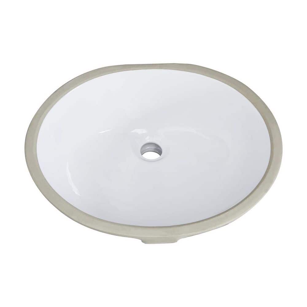 LIVACA 19.5 in. x 15.94 in. Drop-In Oval Bathroom Sink in White Ceramic with Overflow and Durable Non-Porous (1)
