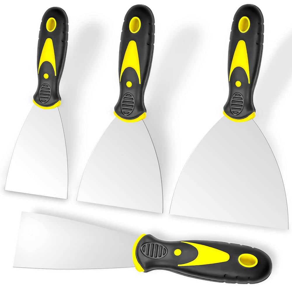 NVNOO 2 in. 3 in. 4 in. 5 in. Stainless Steel Paint Scraper Knife for Repairing Drywall, Applying Putty (4-Pack) (1)