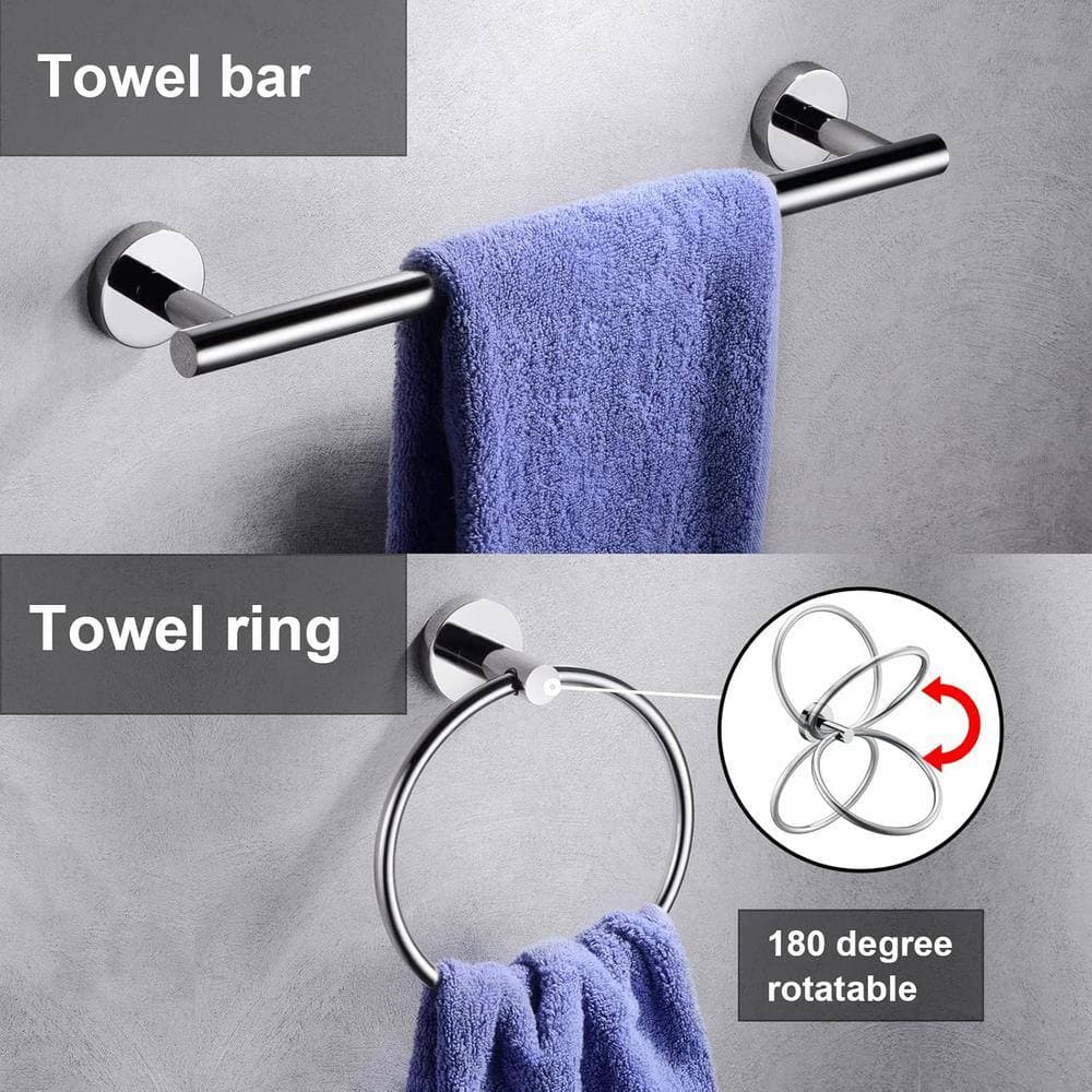 Unbranded 5-Pieces Bath Hardware Set, Heavy Duty Stainless Steel Wall Mounted Bathroom Accesories (3)