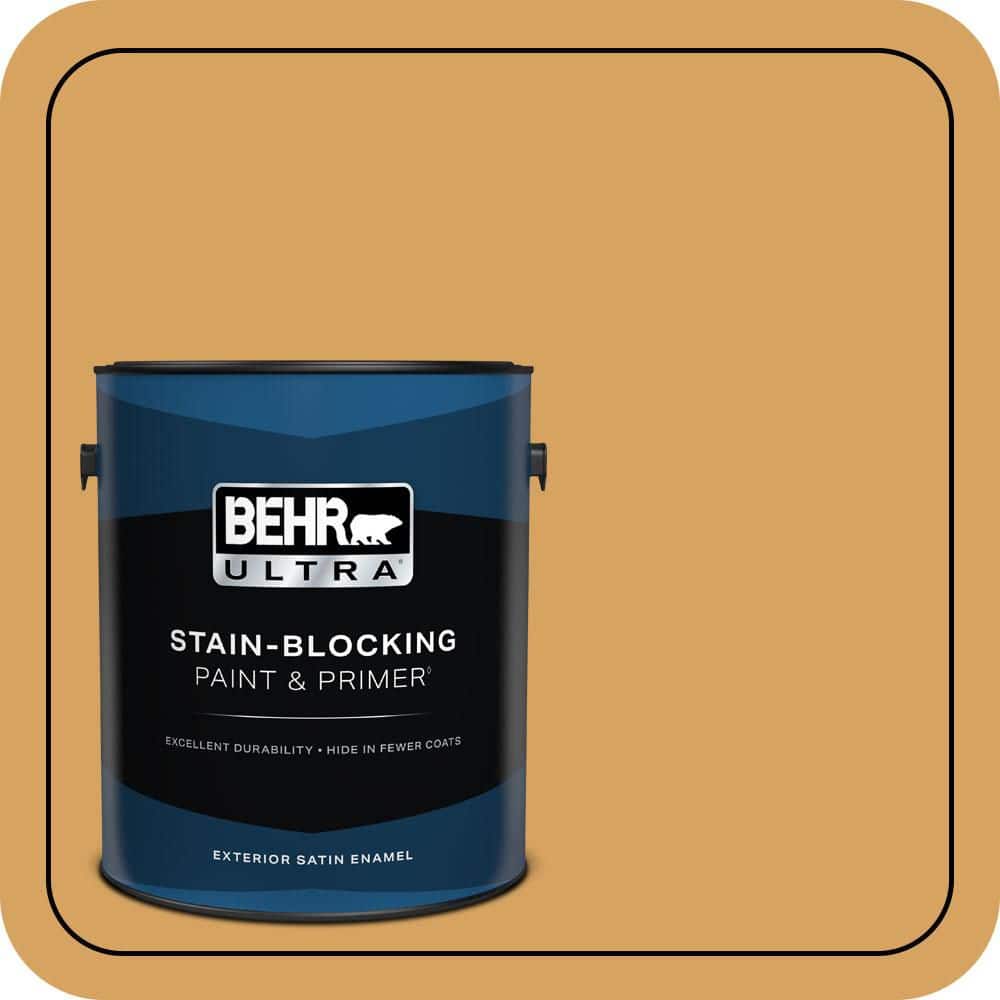 BEHR ULTRA 1 gal. #MQ4-10 Amber Brew Satin Enamel Exterior Paint & Primer