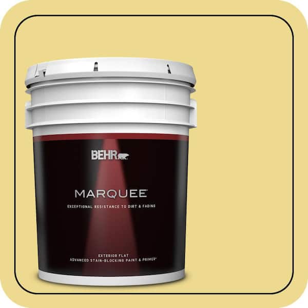 BEHR MARQUEE 5 gal. #P320-4 Pineapple Crush Flat Exterior Paint & Primer (2)