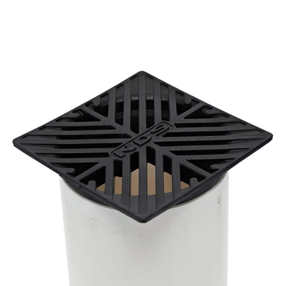 NDS 5 in. Plastic Square Drainage Grate in Black (3)