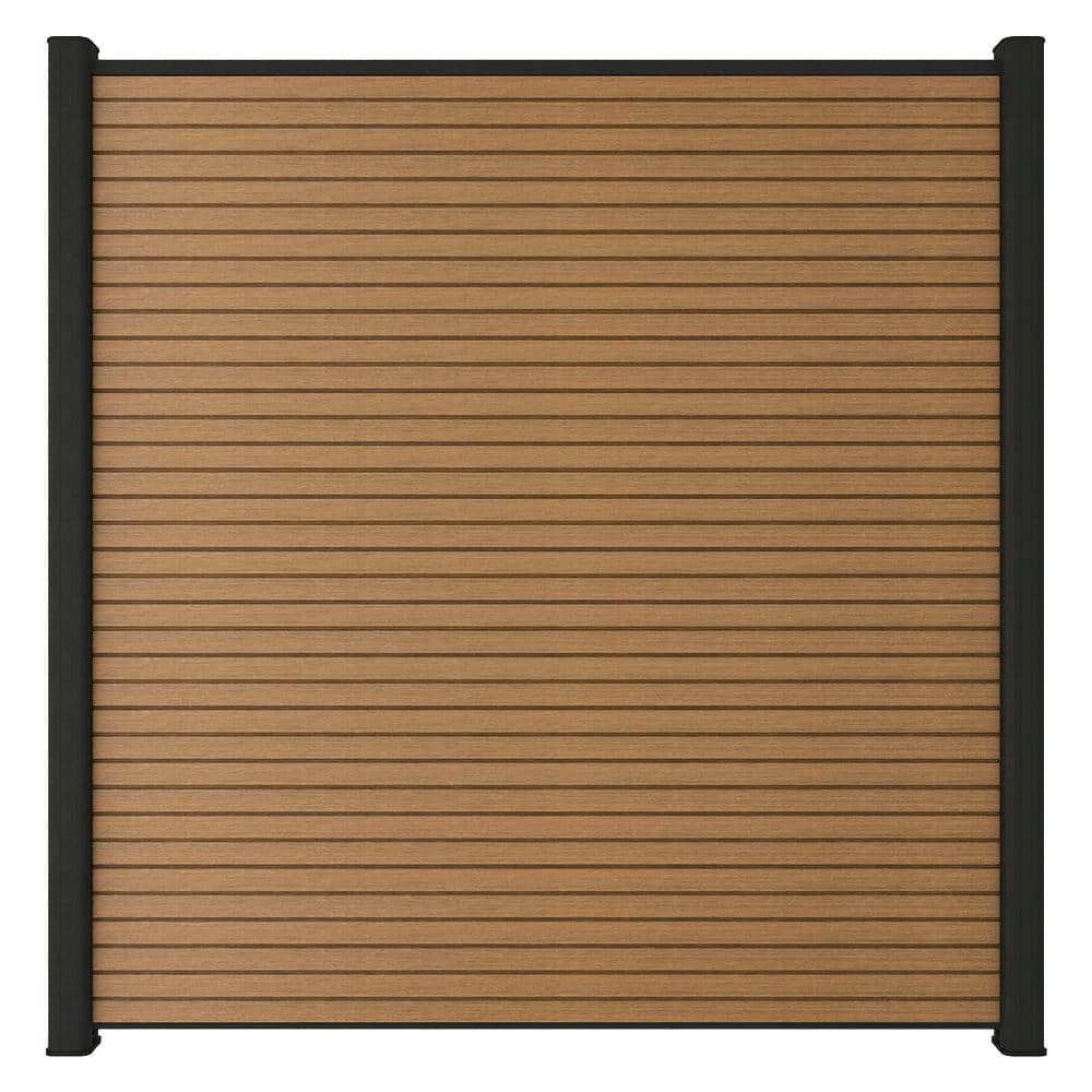 NewTechWood UltraEasy Fencing 6 ft. x 6 ft. Black Aluminum Ground Install Fence Post Kit for Composite Fence Panel (3)