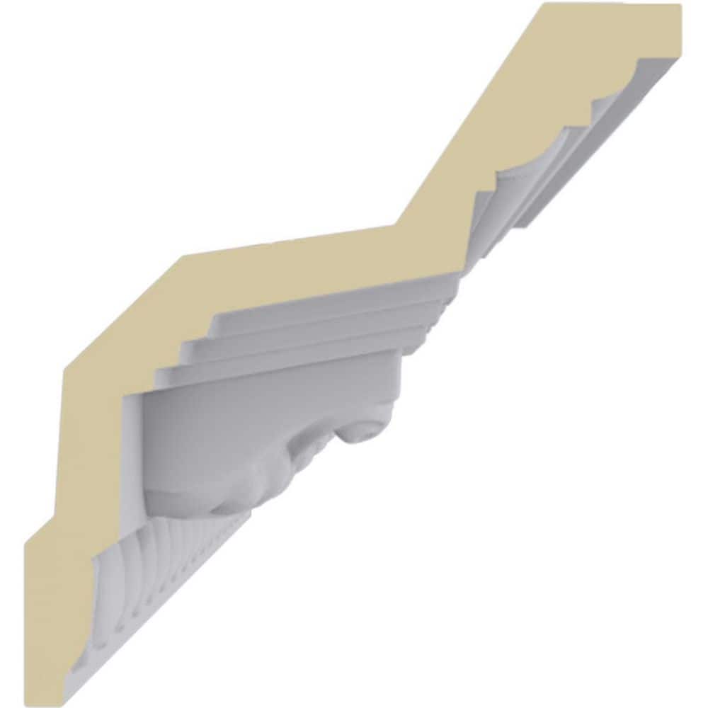 Ekena Millwork 3-5/8 in. x 3-7/8 in. x 94-1/2 in. Polyurethane Attica Crown Moulding (3)