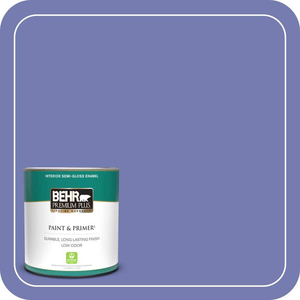 BEHR PREMIUM PLUS 1 qt. #620B-6 Magic Moment Semi-Gloss Enamel Low Odor Interior Paint & Primer