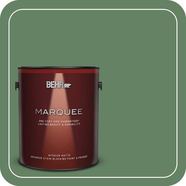 BEHR MARQUEE 1 gal. #S400-6 Tuscan Herbs One-Coat Hide Matte Interior Paint & Primer (2)