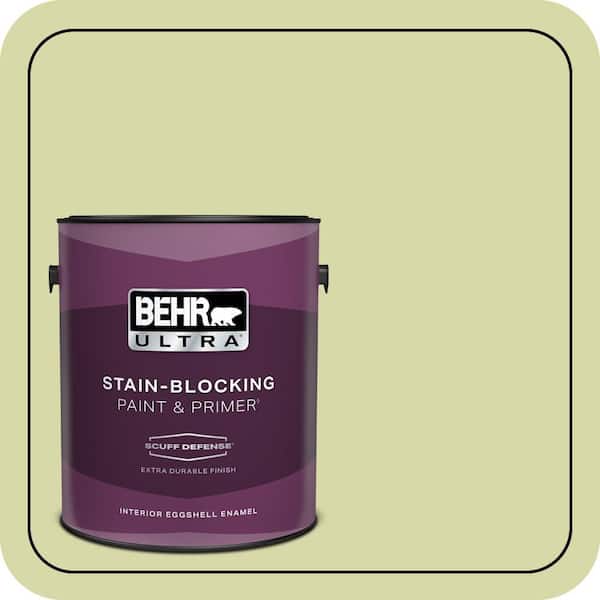 BEHR PREMIUM PLUS #410C-3 Celery Sprig Enamel Interior/Exterior Paint & Primer Color Sample (4)
