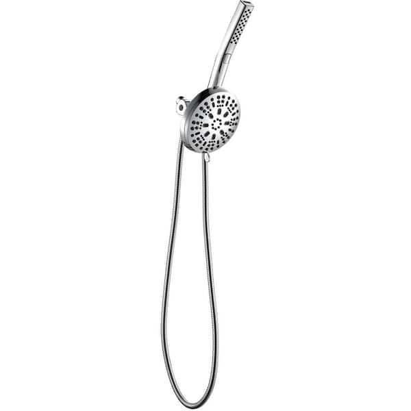 Glacier Bay Massaging 8-Spray Wall-Mounted Dual Fixed and Handheld Shower Head in Chrome with Hair Wand with Clean Jet Spray
