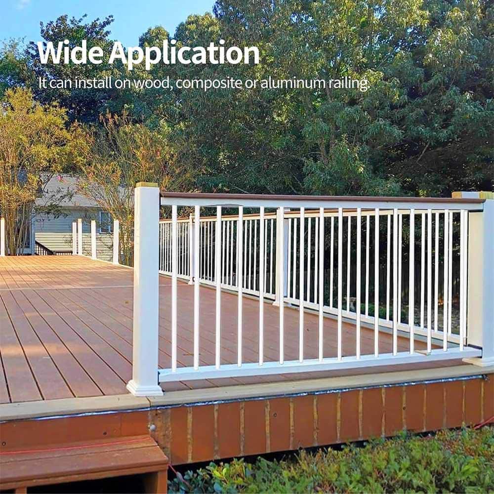 Afoxsos 101 Pack Round White Aluminum Balusters 26 x 3/4 Deck Railing Spindles for Indoor Outdoor Porch Staircase w/ Connectors (3)