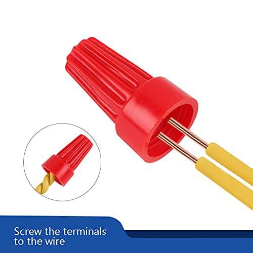 Ahfiwaso 300-Pieces AWG 18-10 Wire Caps Electrical Connectors, Cone-Shaped Insulating Insert Twist Nut w/Good Insulation, Red (2)