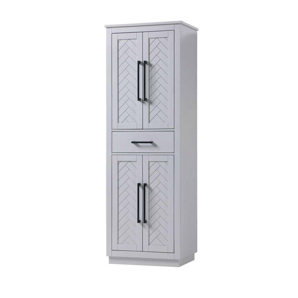TIMELESS HOME 24 in. W x 18 in. D x 72 in. H Gray Freestanding Linen Cabinet (2)
