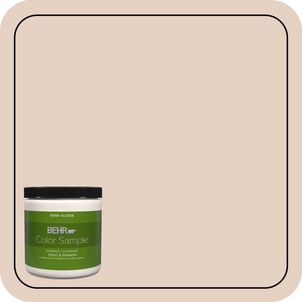 BEHR PREMIUM PLUS 8 oz. #S220-1 Autumn Blush Semi-Gloss Interior/Exterior Paint & Primer Color Sample