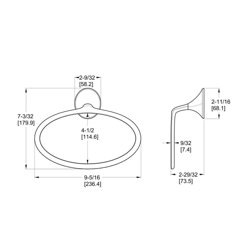 Pfister Rhen Wall Mounted Towel Ring in Brushed Gold (3)