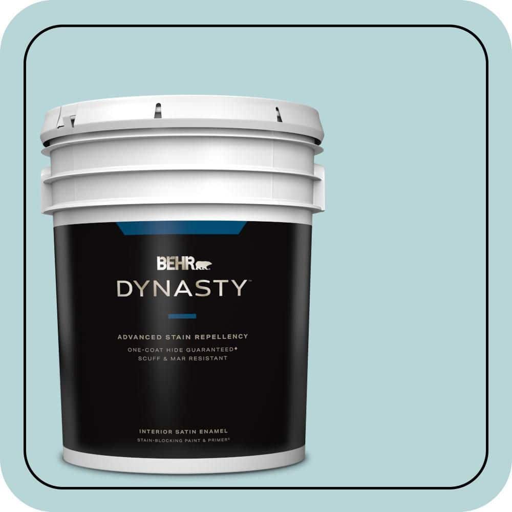 BEHR DYNASTY 5 gal. #510E-2 Rhythmic Blue Satin Enamel Interior Stain-Blocking Paint & Primer