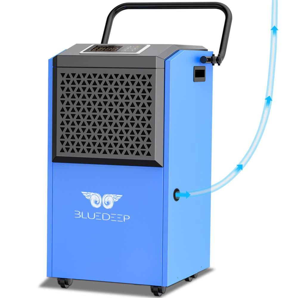 WOCK 158 Pints Commercial Dehumidifier for Basements, Industrial Heavy Duty Commercial-grade Portable Dehumidifiers, in Blue (1)