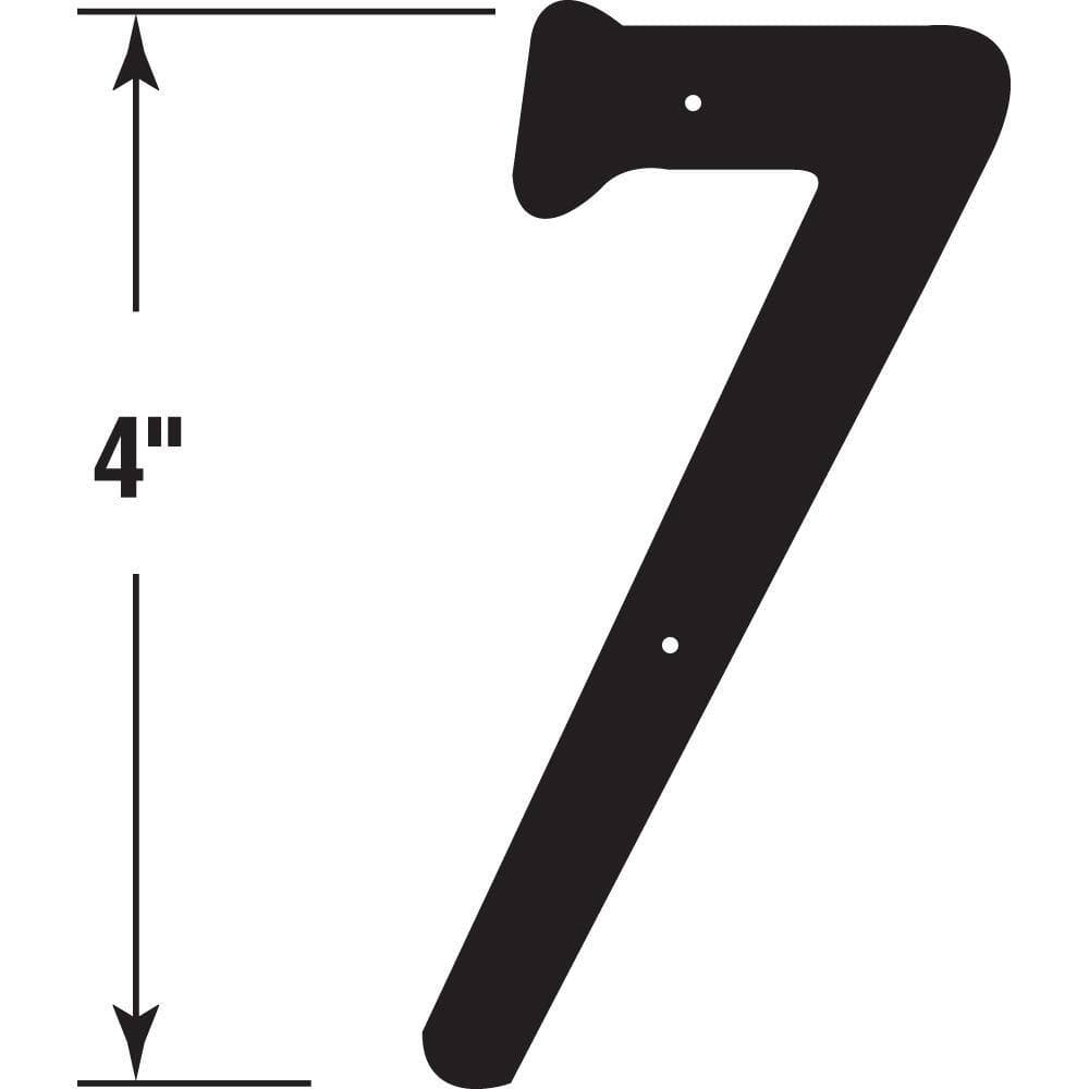 Prime-Line 4 in. House Number 7, Diecast, Black Finish (2)