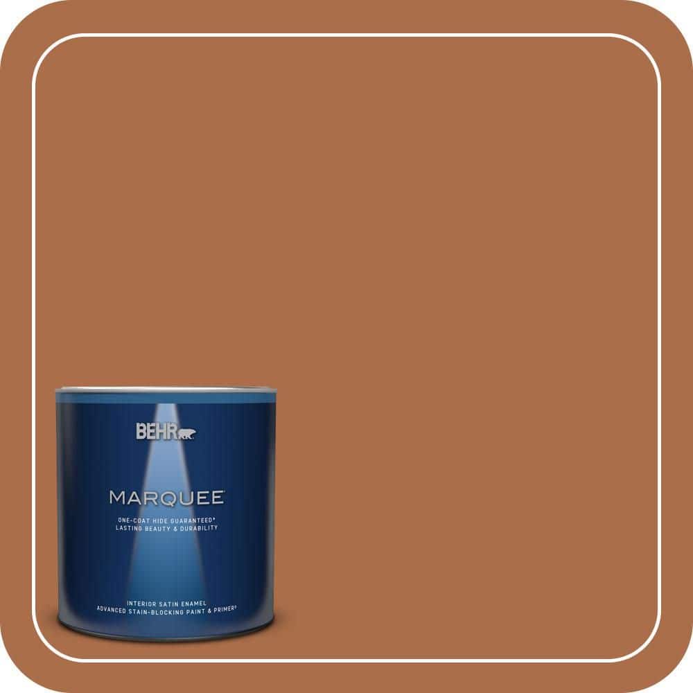 BEHR MARQUEE 1 qt. #QE-13 Smoldering Copper Satin Enamel Interior Paint & Primer