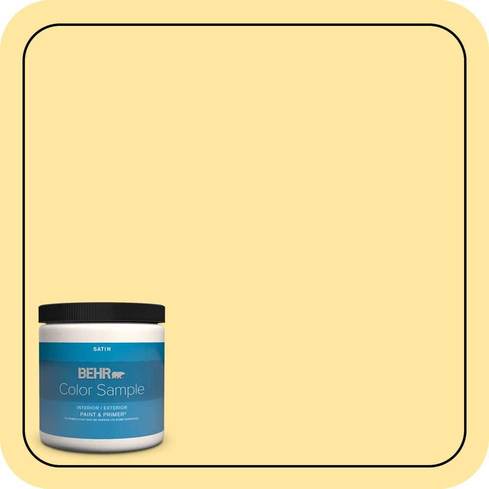 BEHR PREMIUM PLUS 8 oz. #PMD-10 Equator Glow Satin Enamel Interior/Exterior Paint & Primer Color Sample