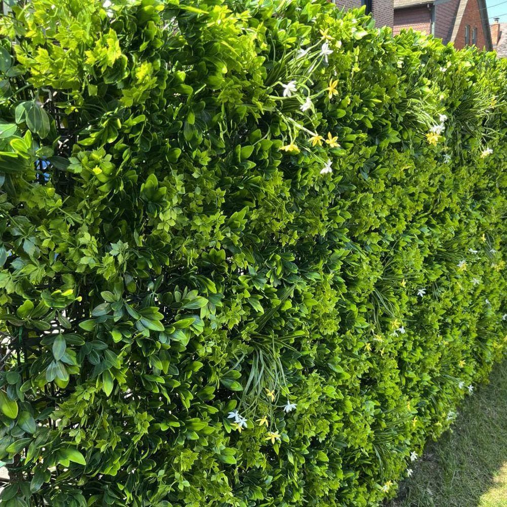 Unbranded 48 X120 in. Green Artificial Plant Wall Roll, oxwood Ivy Vine Leaf Hedge Fence (3)