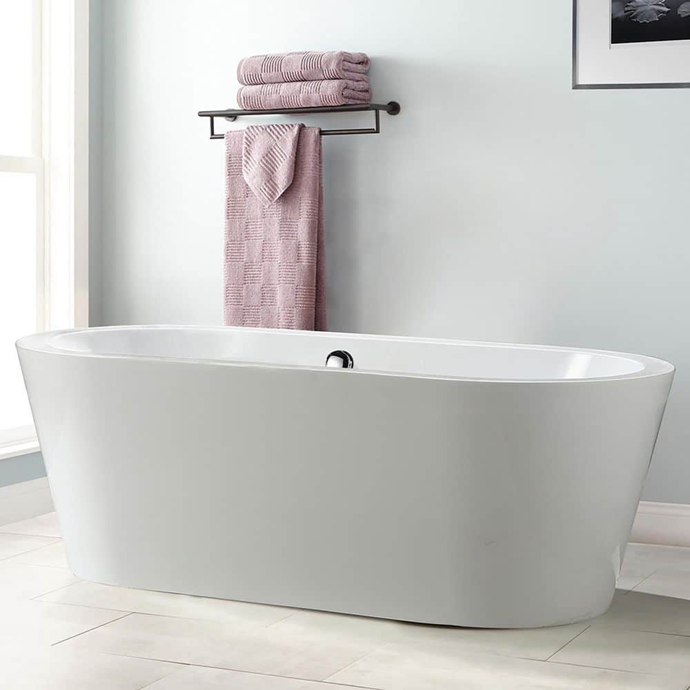 ROSWELL Melania 5.6 ft. Acrylic Flatbottom Non-Whirlpool Bathtub in White (1)
