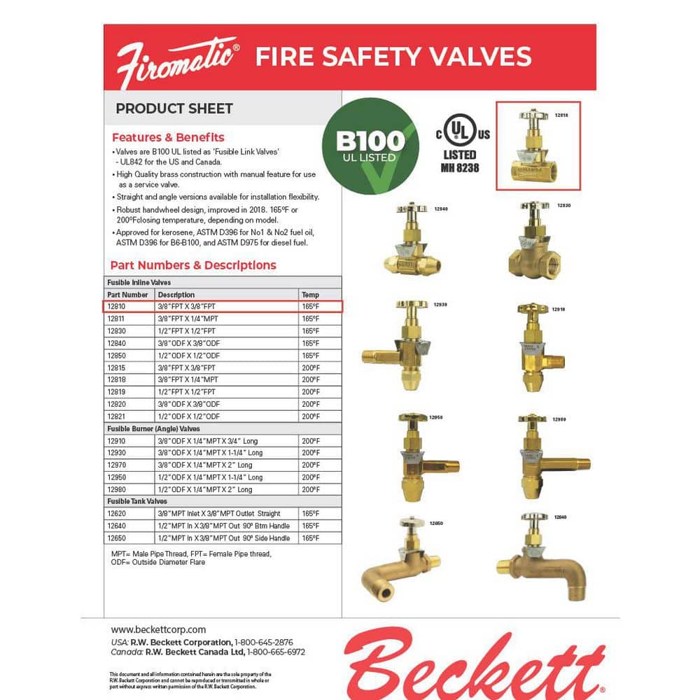 BECKETT Firomatic 3/8 in. Brass Straight Valve (3)