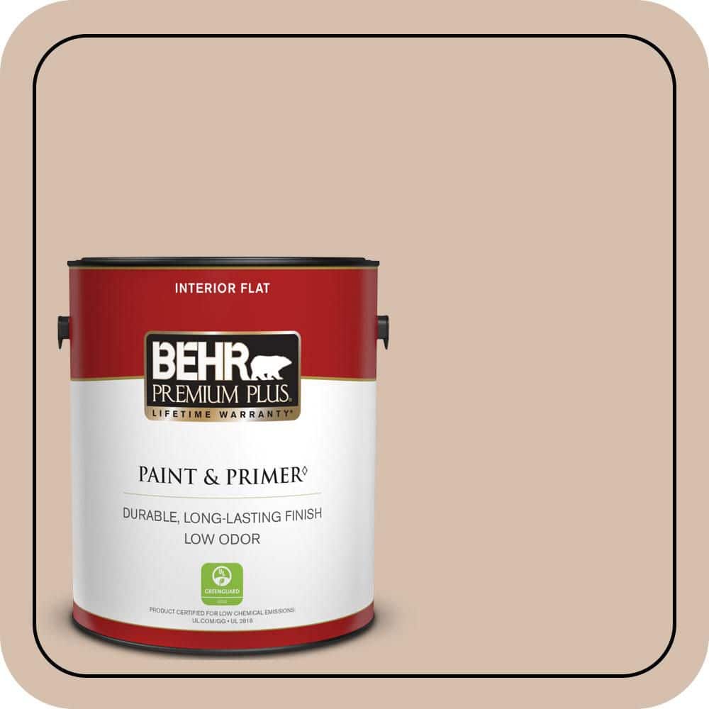 BEHR PREMIUM PLUS 1 gal. #MQ2-36 Elusive Dawn Flat Low Odor Interior Paint & Primer