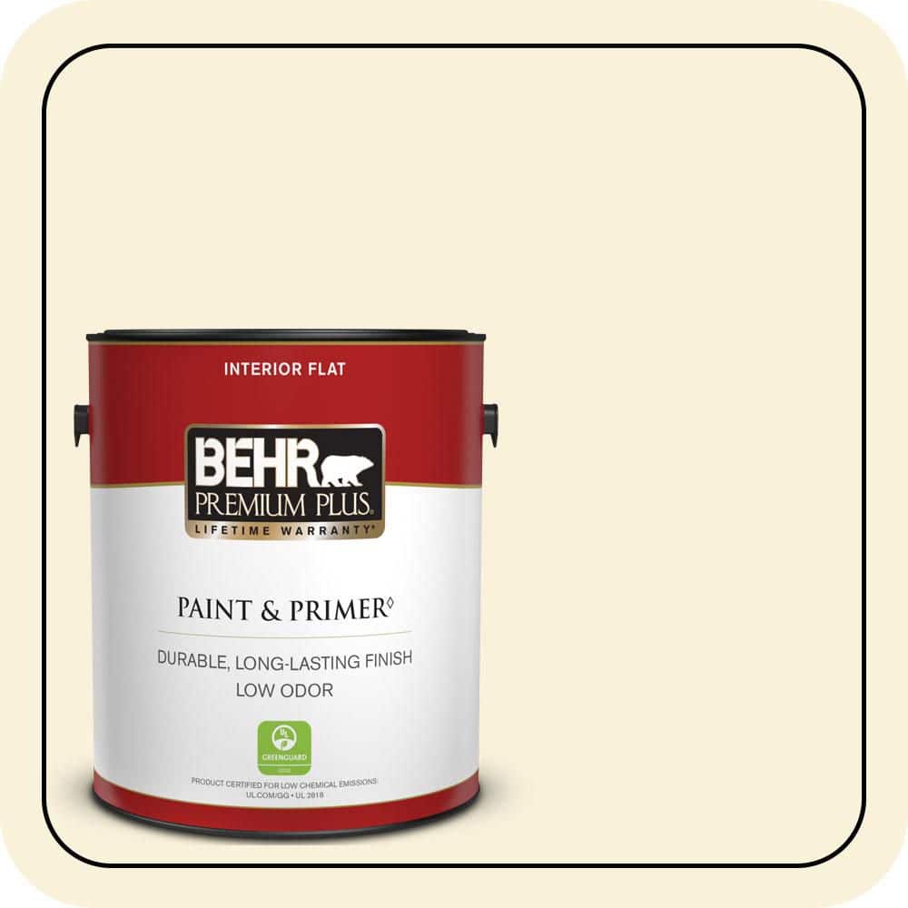 BEHR PREMIUM PLUS 1 gal. #W-B-310 Glow Flat Low Odor Interior Paint & Primer