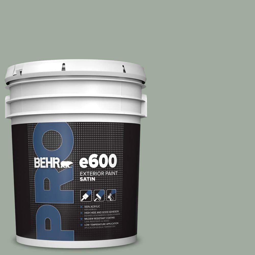 BEHR PRO 5 gal. #PPU11-15 Green Balsam Satin Exterior Paint