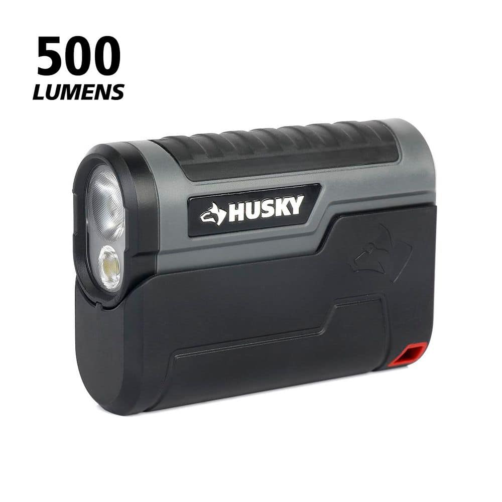 Husky 500-Lumens Compact LED Rechargeable Flashlight with Rechargeable Holster (2)