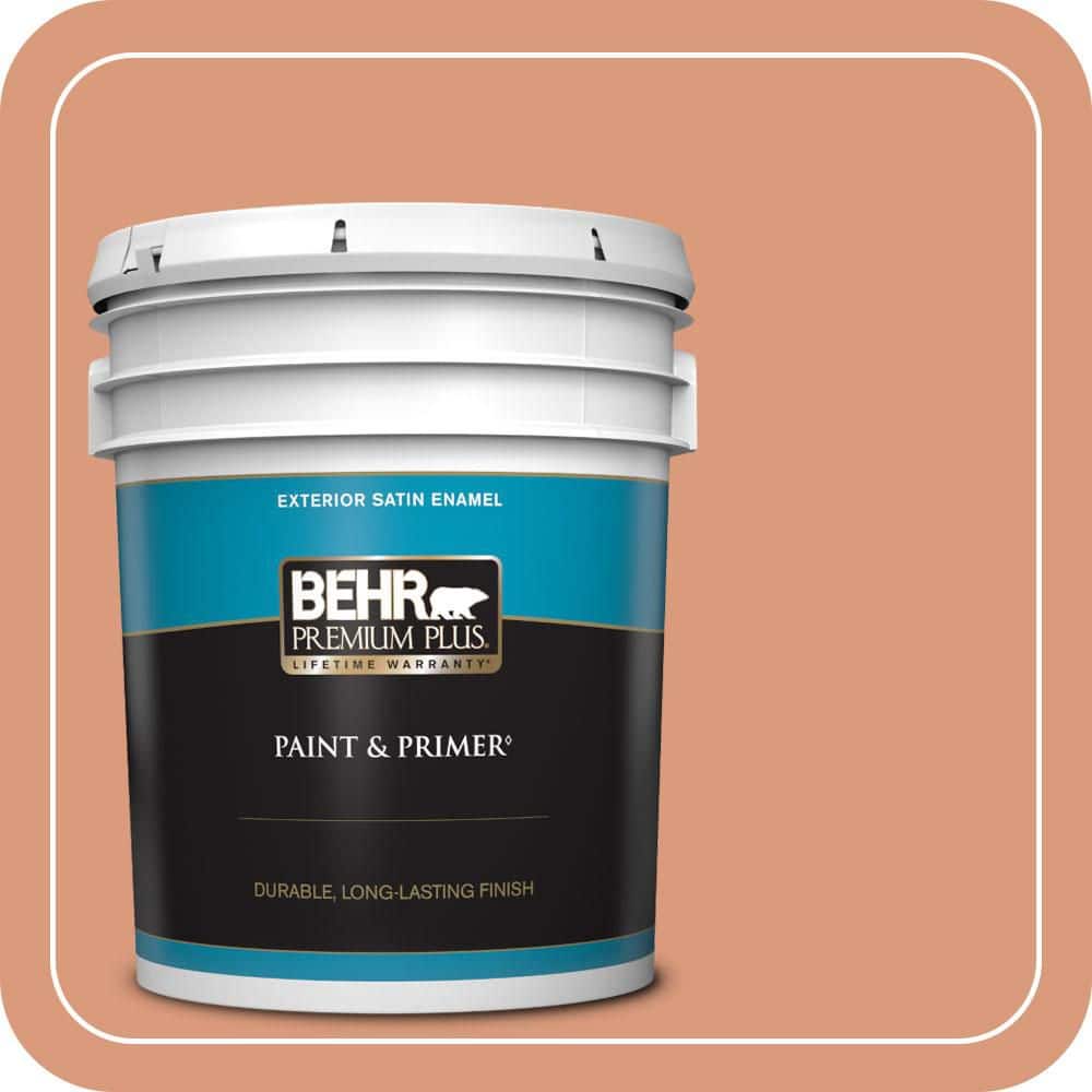 BEHR PREMIUM PLUS 5 gal. #MQ1-27 Dazzle and Delight Satin Enamel Exterior Paint & Primer