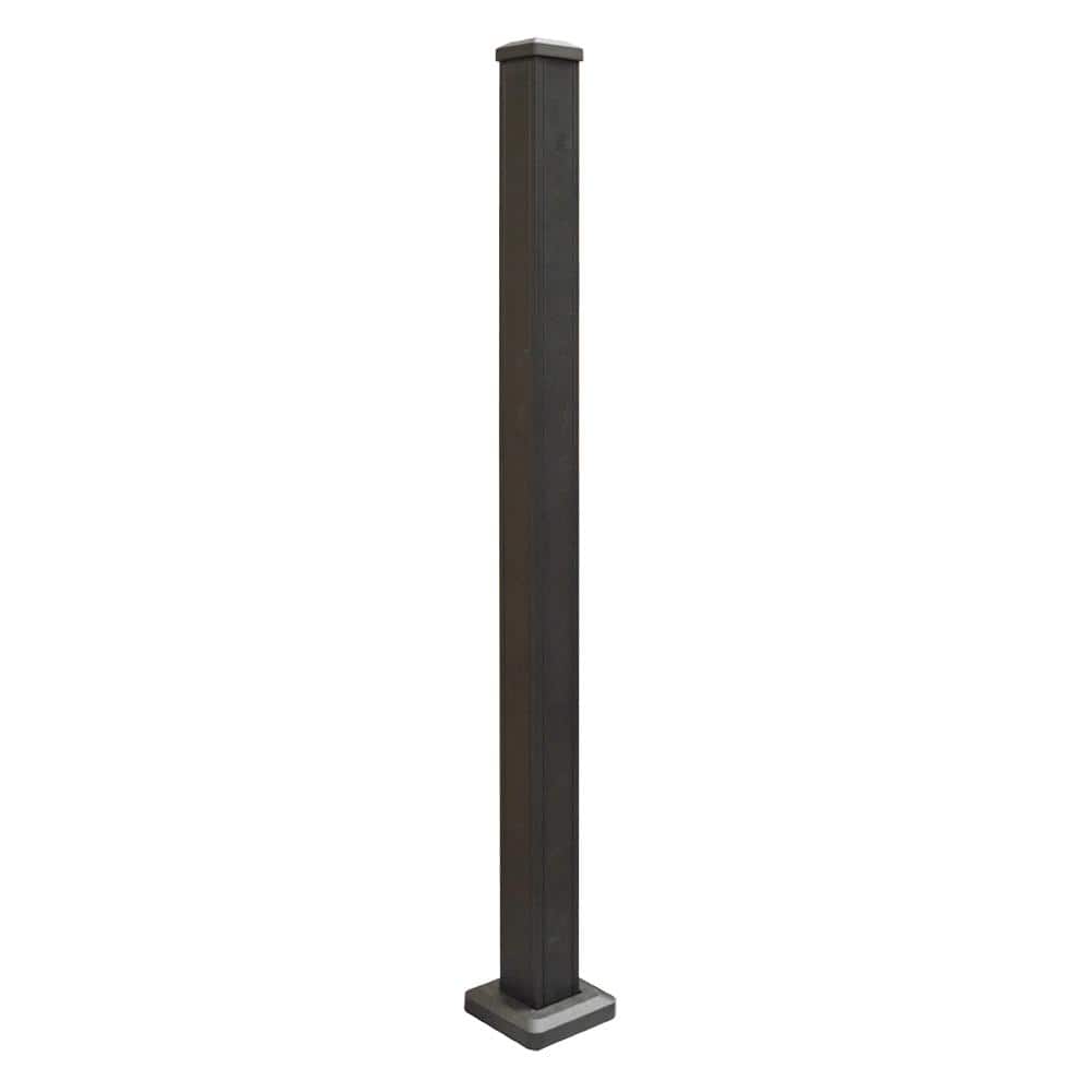 Weatherables Stanford 2.5 in. x 2.5 in. x 45 in. Textured Black Aluminum Post Kit