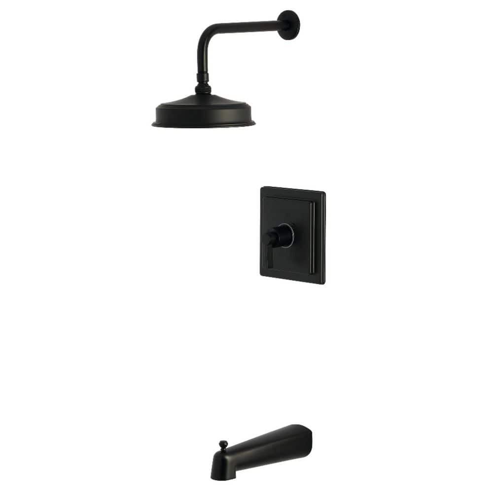 Kingston Brass NuvoFusion 1-Handle 1-Spray Tub and Shower Faucet 1.8 GPM in Matte Black (1)