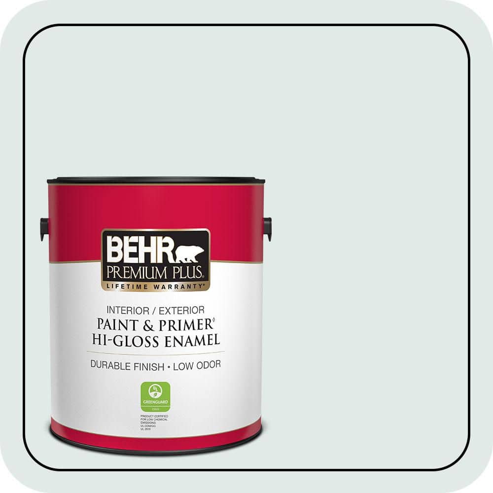 BEHR PREMIUM PLUS 1 gal. #W-D-520 Clear View Hi-Gloss Enamel Interior/Exterior Paint & Primer